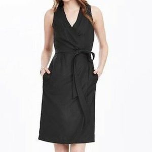 Banana Republic Black sleeveless V neck Wrap Dress